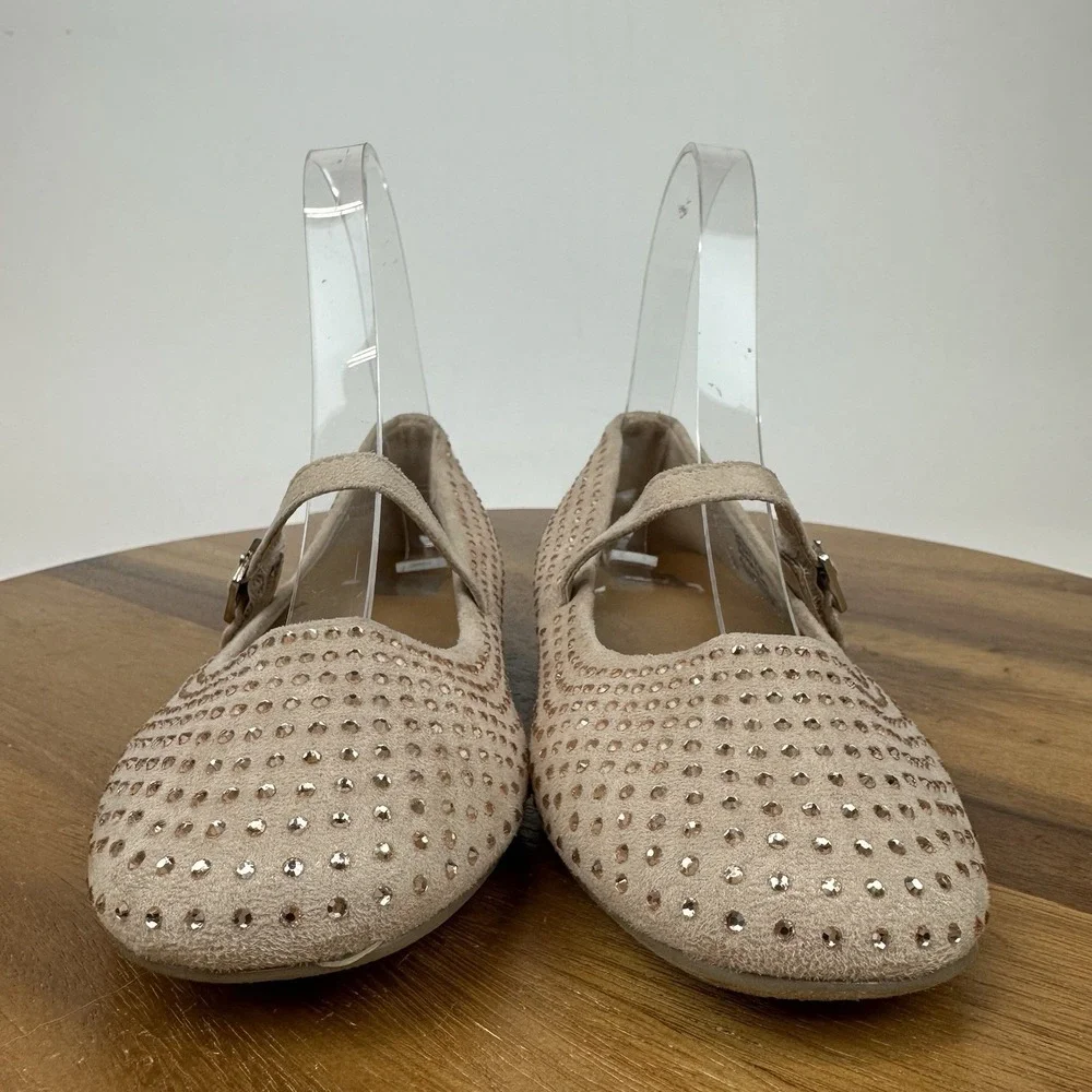New Big‎ Kids Girls Dolce Vita Beckler Pink Faux Suede Mary Jane Flats Size 2 Y